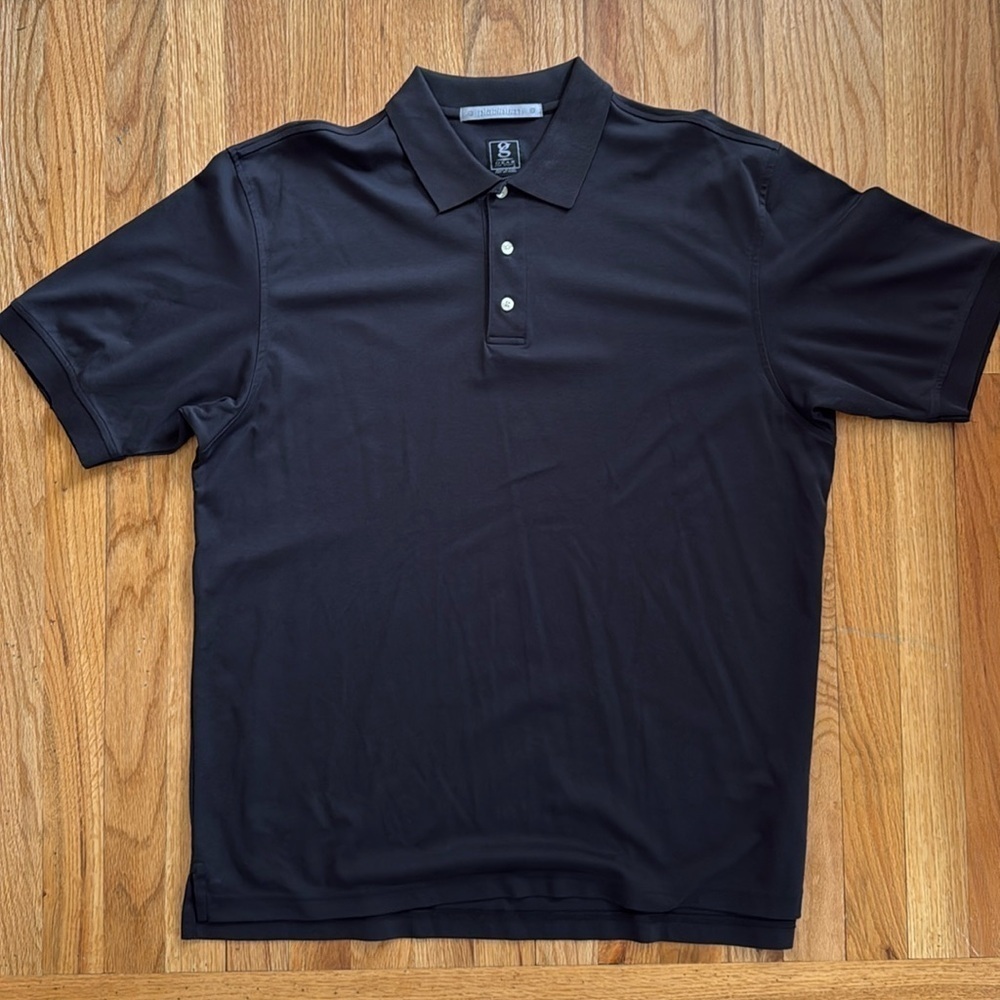 Vintage Gear for Sports Platinum Solid Black Short Sleeve Polo Golf Shirt Men XL
